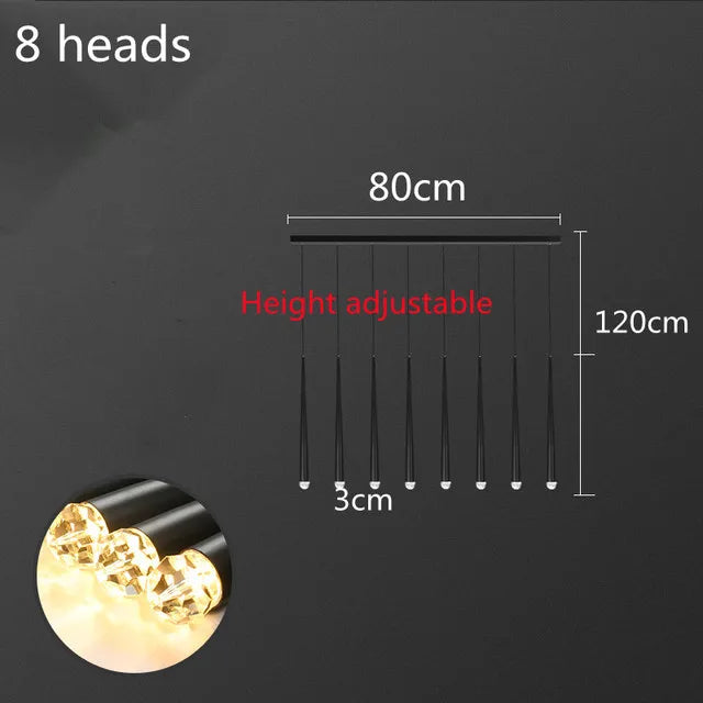 lustre led postmoderne nordique en cristal suspendu