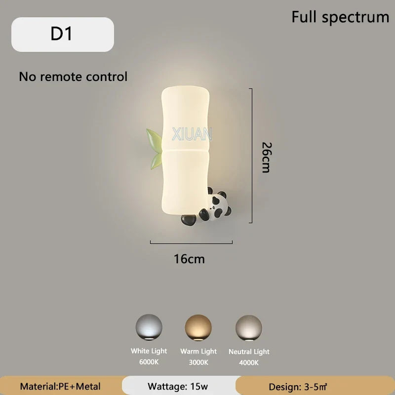 applique murale led singe panda pour enfants