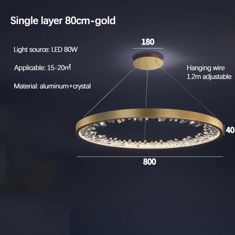 lustre en cristal design luxe avec éclairage led
