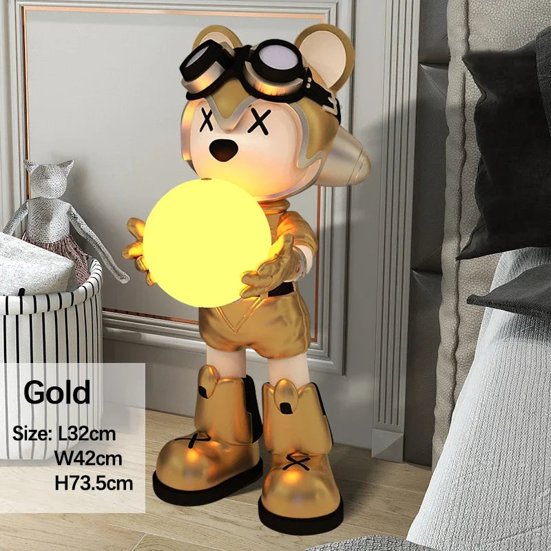 lampadaire ours interstellaire lumineux pour enfants décoratif