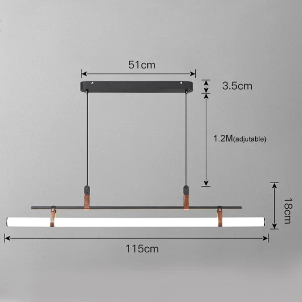 Lustre minimaliste bande led style tube lustre luminaire