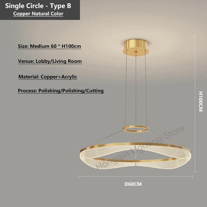 lustre suspendu en acrylique éclairage à led moderne