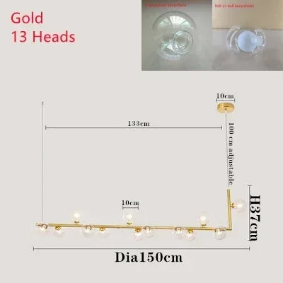 Kitchen Island Ceiling Chandelier Dining Table Glass Pendant Lamp Led Suspension Luminaire Hanging Light