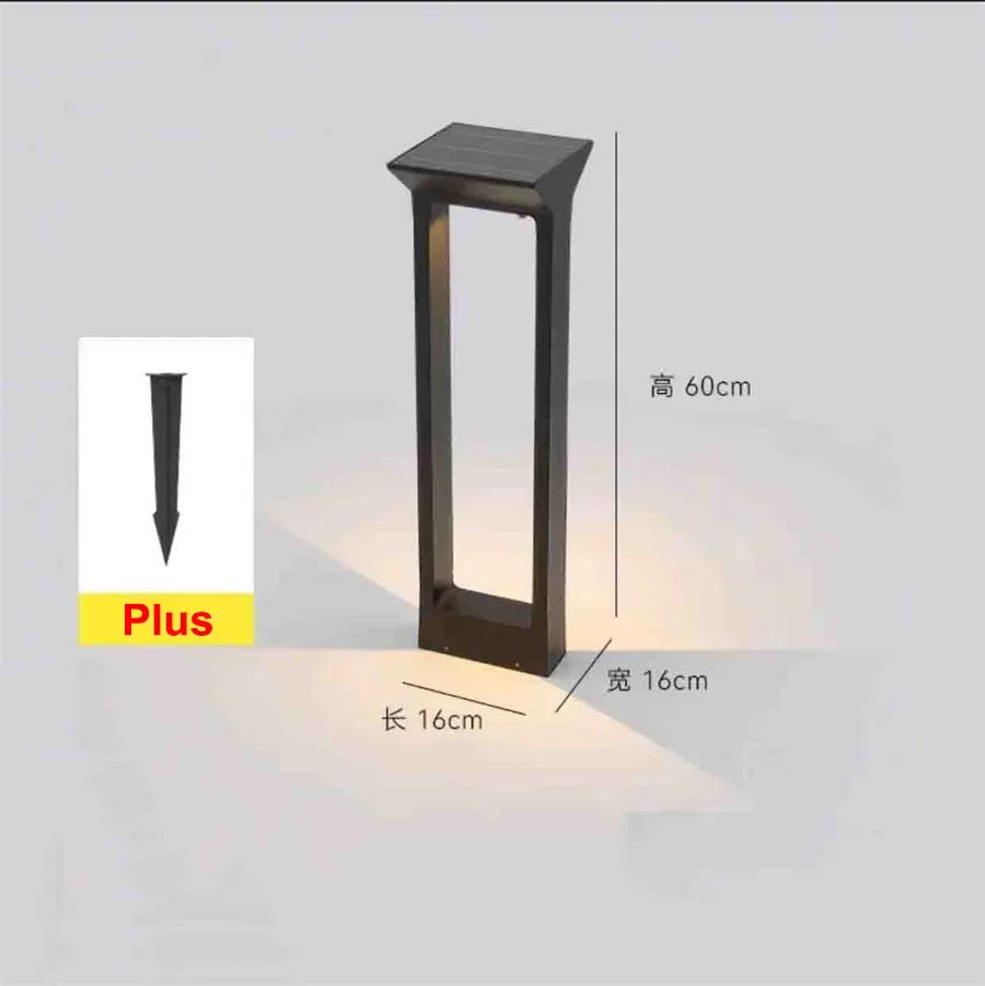 lampe solaire d'extérieur en aluminium pour éclairage de jardin
