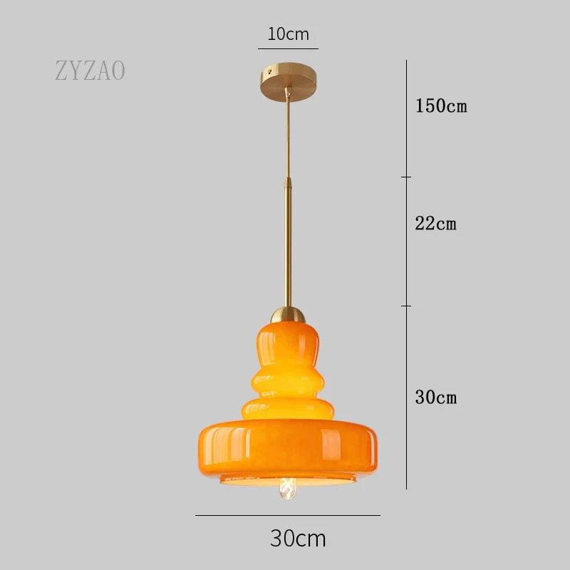 suspension rétro nordique bauhaus en verre gourde pour éclairage