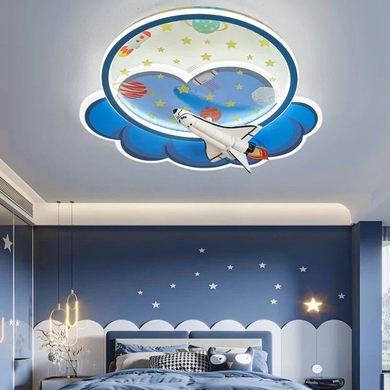 lustre d'intérieur pour enfant avec télécommande rocket lights boy