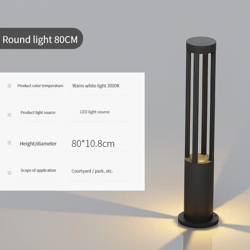 lampe de jardin moderne étanche en aluminium pour extérieur