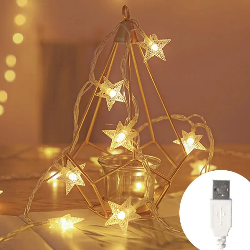 guirlande lumineuse étoile pour décoration extérieure et fêtes