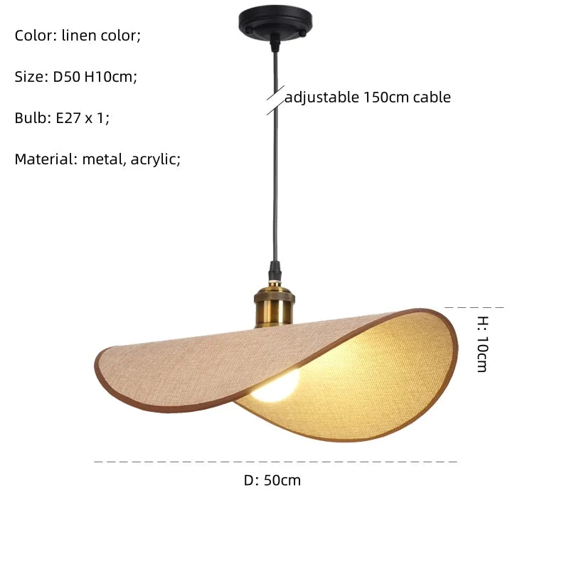 suspension Wabi Sabi minimalisme E27 Led lumière rétro chapeau Led suspension lampe salle à manger nordique lampe Led Droplight Luminarias