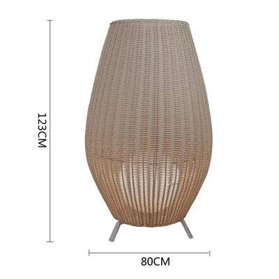 lampadaire en rotin naturel fait main pour intérieur et extérieur