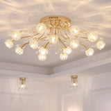 lustre moderne en verre et cristal pour décoration intérieure
