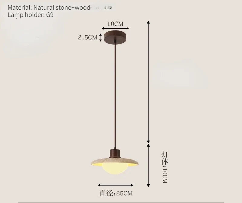 suspension en marbre travertin luminaire décoratif d'intérieur longueur réglable