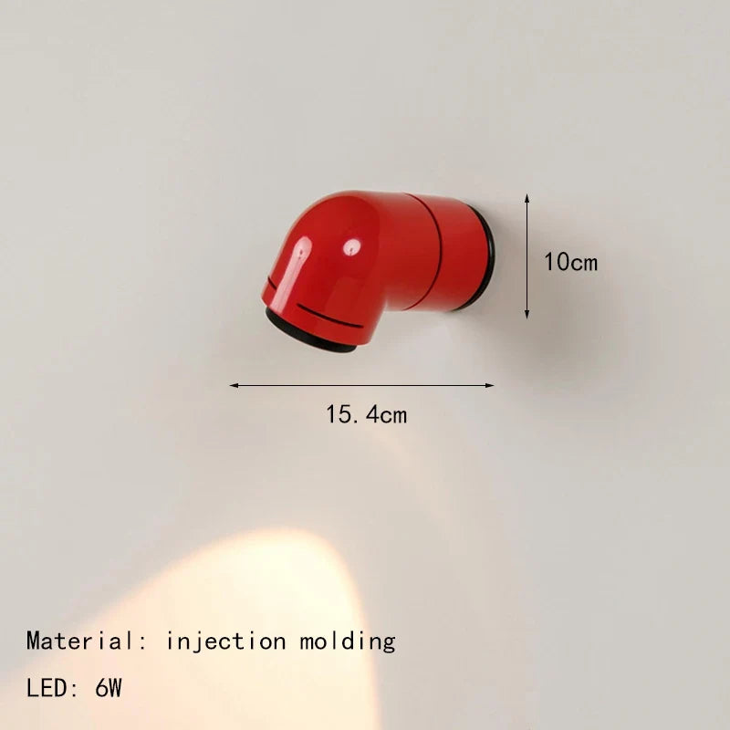 Applique spot LED créative blanc rouge PVC 4000K pour chambre salon allée escaliers