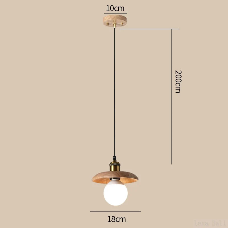 Lampe de style idyllique soucoupe volante bois lampes suspendues E27 Table à manger décor lumière Restaurant chevet salon de thé chapeau lampe suspendue