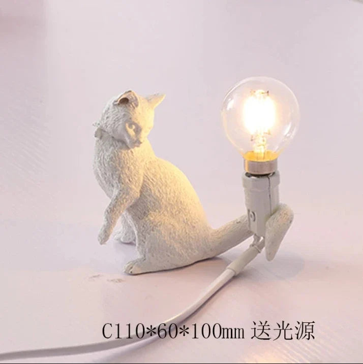 lampe de bureau décorative pour animaux en résine