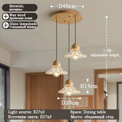 suspension LED en verre style nordique décoratif
