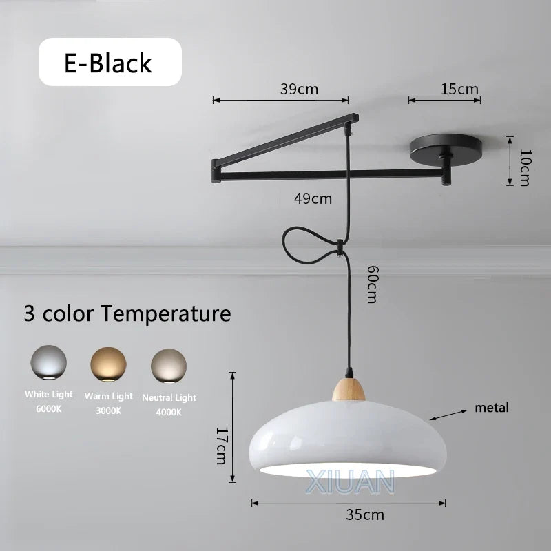lustre led avec bras réglable pour bar et restaurant