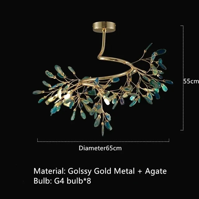 lustre luciole créatif en agate design postmoderne élégant