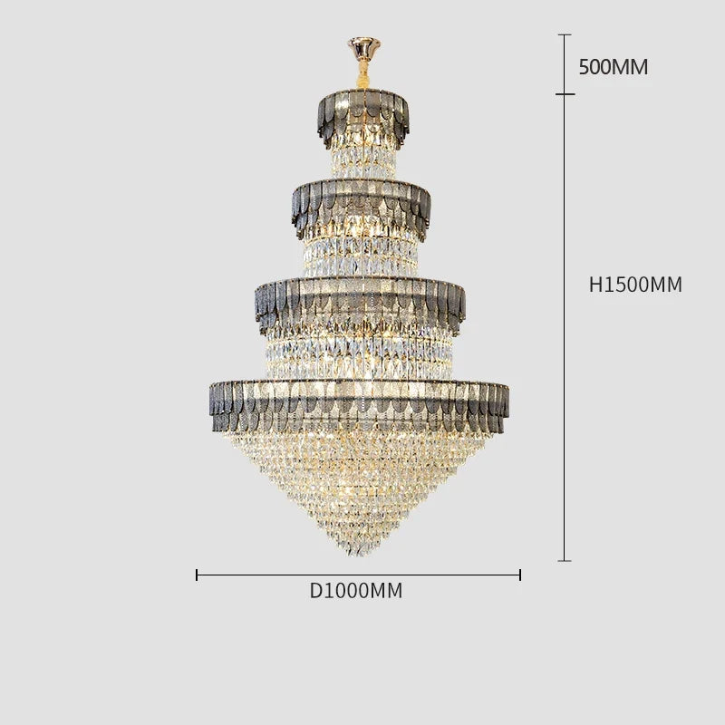 lustre luxe cristal design contemporain pour salon et hôtel