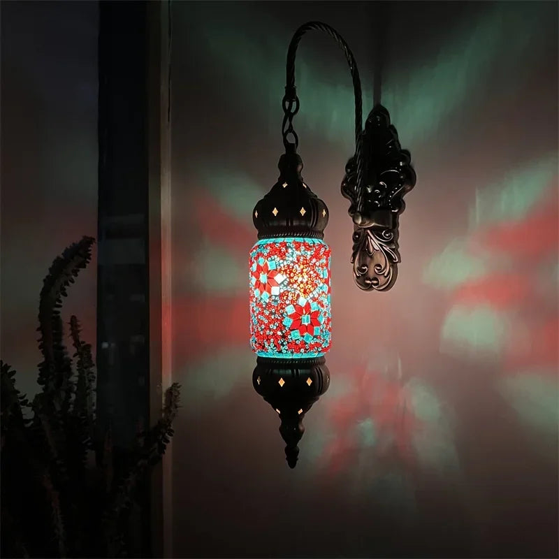 appliques murales méditerranéennes style bohème rétro mosaïque LED