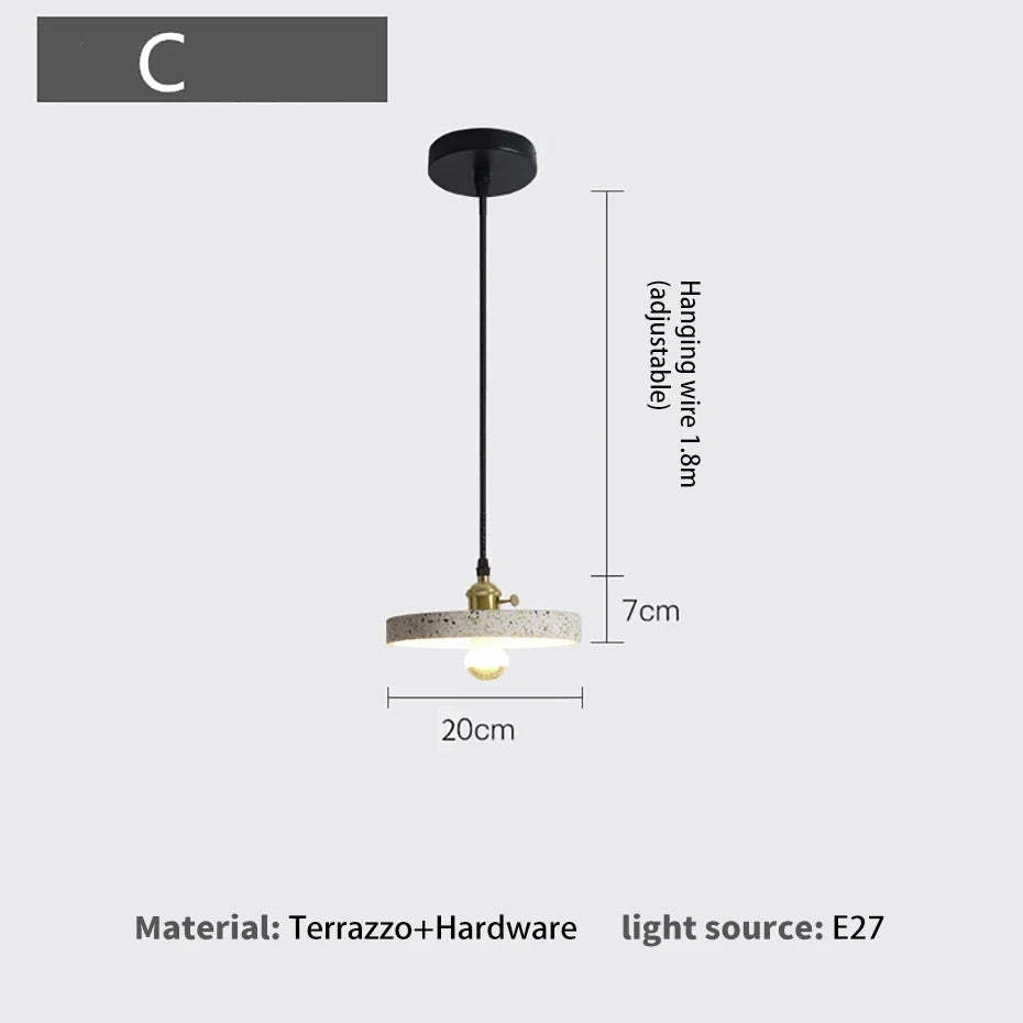 Luminaires suspendus en ciment blanc nordique E27 Bar salon cuisine lampe suspendue moderne lumière Suspension Luminaire éclairage