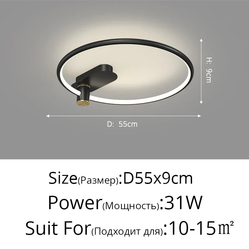 plafonnier circulaire led luxe style nordique pour intérieur décoratif
