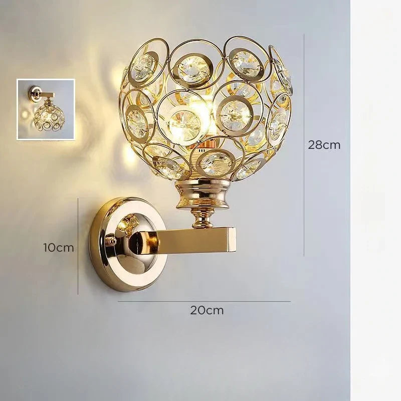 applique murale en cristal style européen coupe diamant brillante art déco