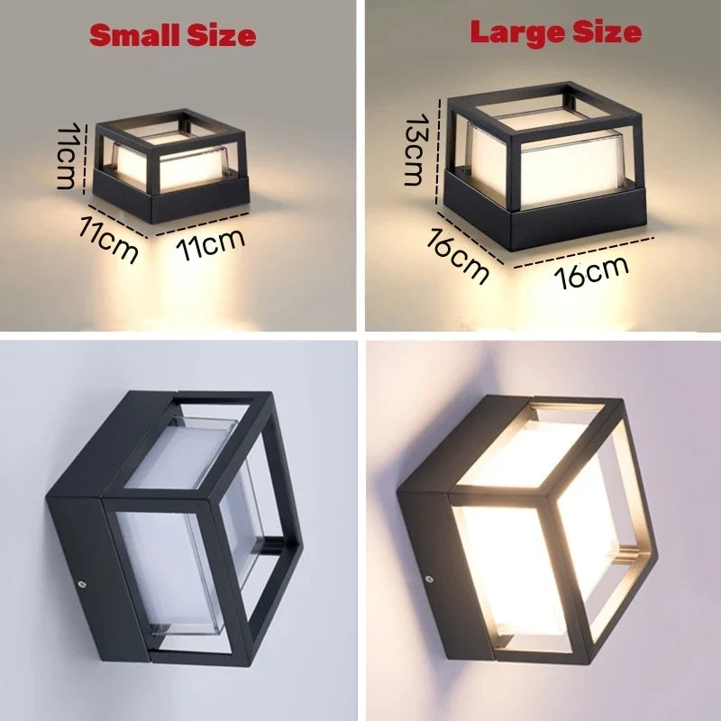 Applique murale intelligentes d'extérieur Tuya Wifi LED 10W Cube RGB App applique à intensité variable étanche jardin Alexa Google maison applique murale AC85-265V