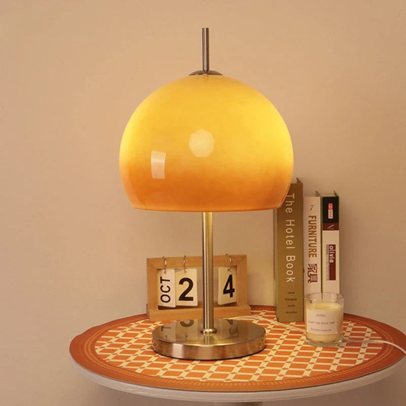 lampe de table rétro moderne style bauhaus champignon d'ambiance