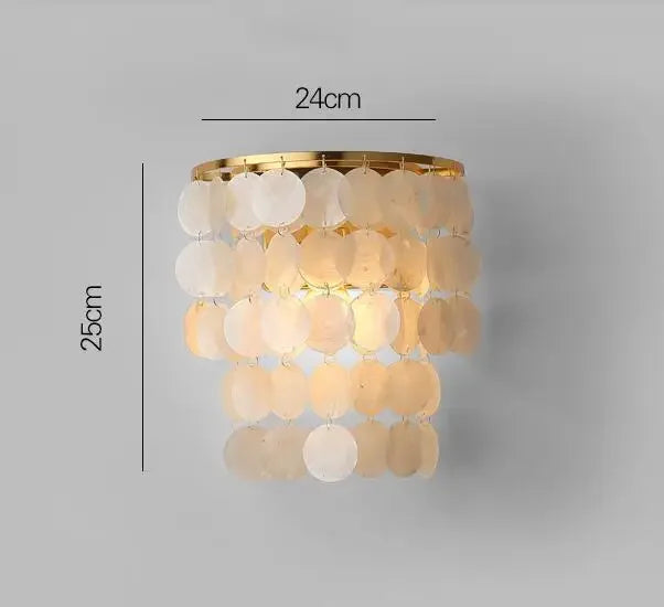 lustre rétro en coquillage pour décoration intérieure moderne