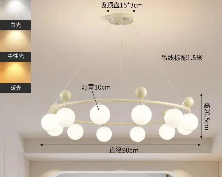 lustre moderne en métal et verre pour décoration intérieure