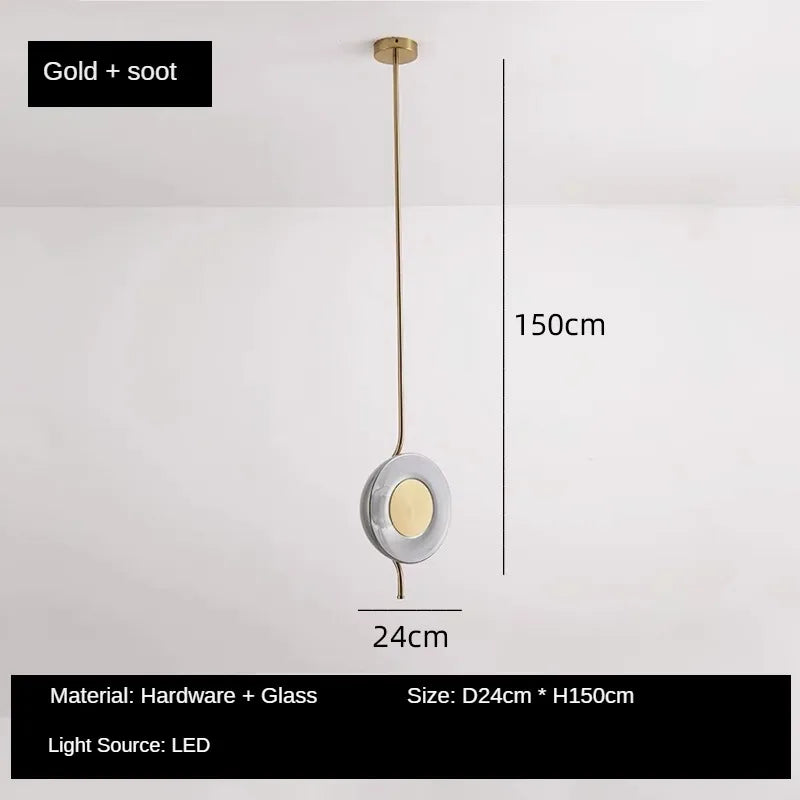 lustre en verre postmoderne créatif minimaliste design lumineux