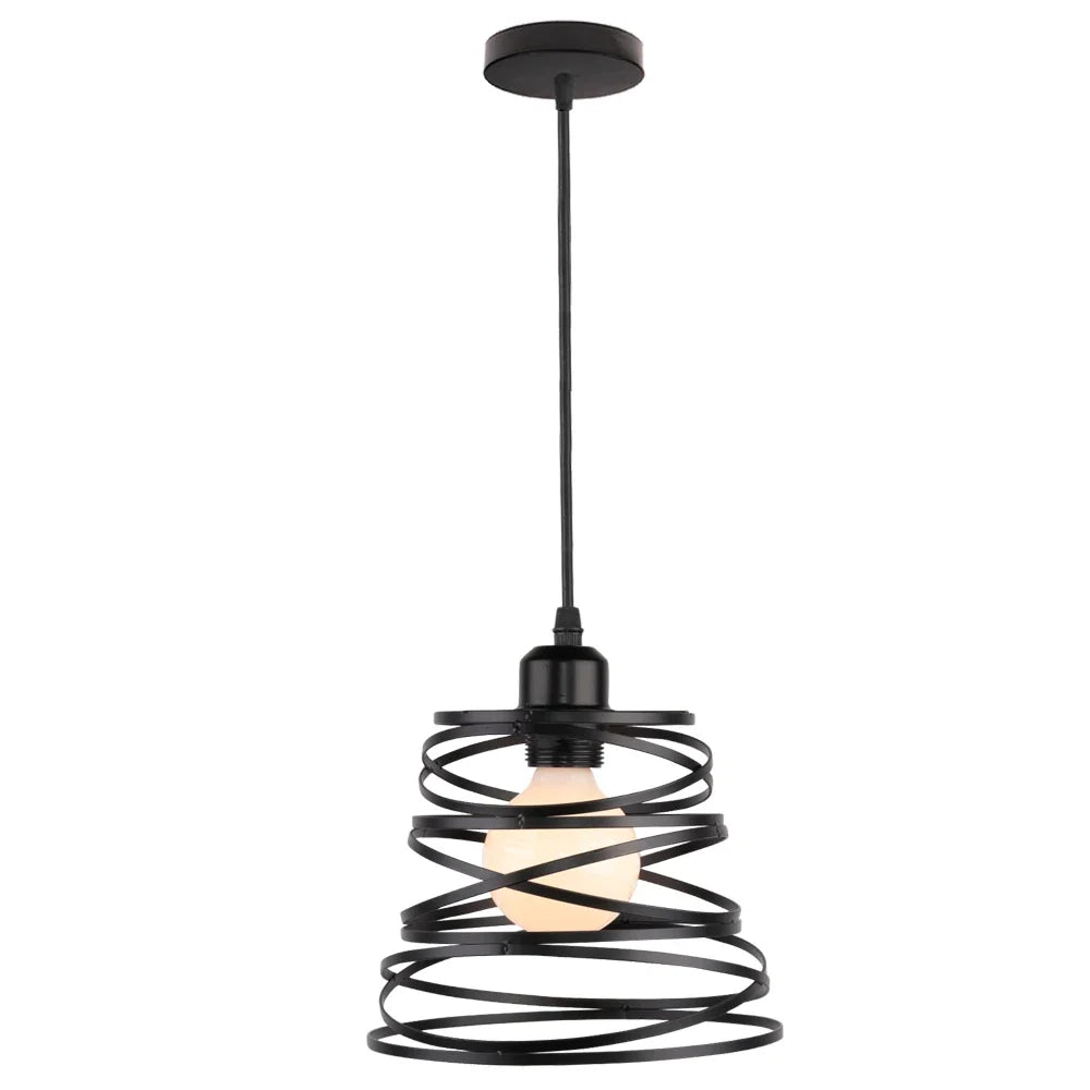 suspension vintage en métal abat-jour cage pour éclairage intérieur