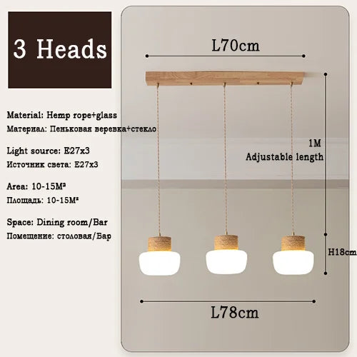 suspension LED en verre design nordique décorative