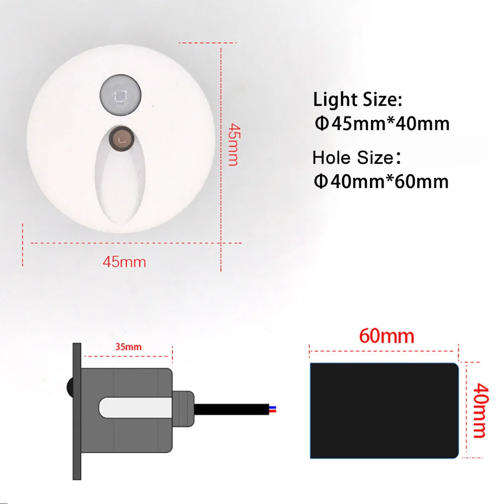 SANDIY – applique murale Led ronde avec capteur de mouvement