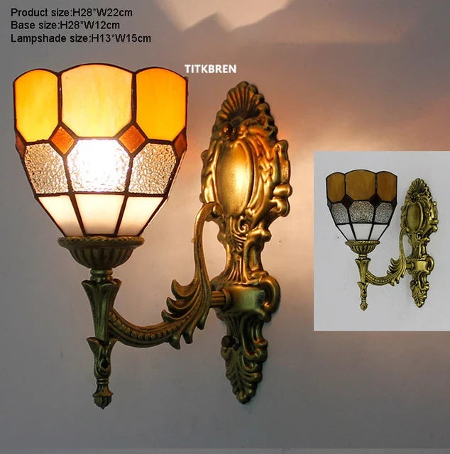 applique murale baroque en verre teinté à fleurs turques