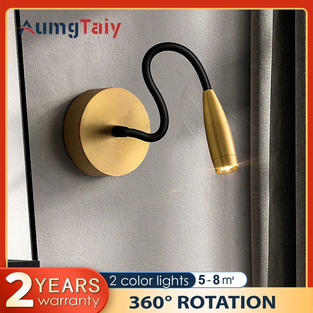 mini lampe de lecture led 300 lumens rotation 360° rétractable