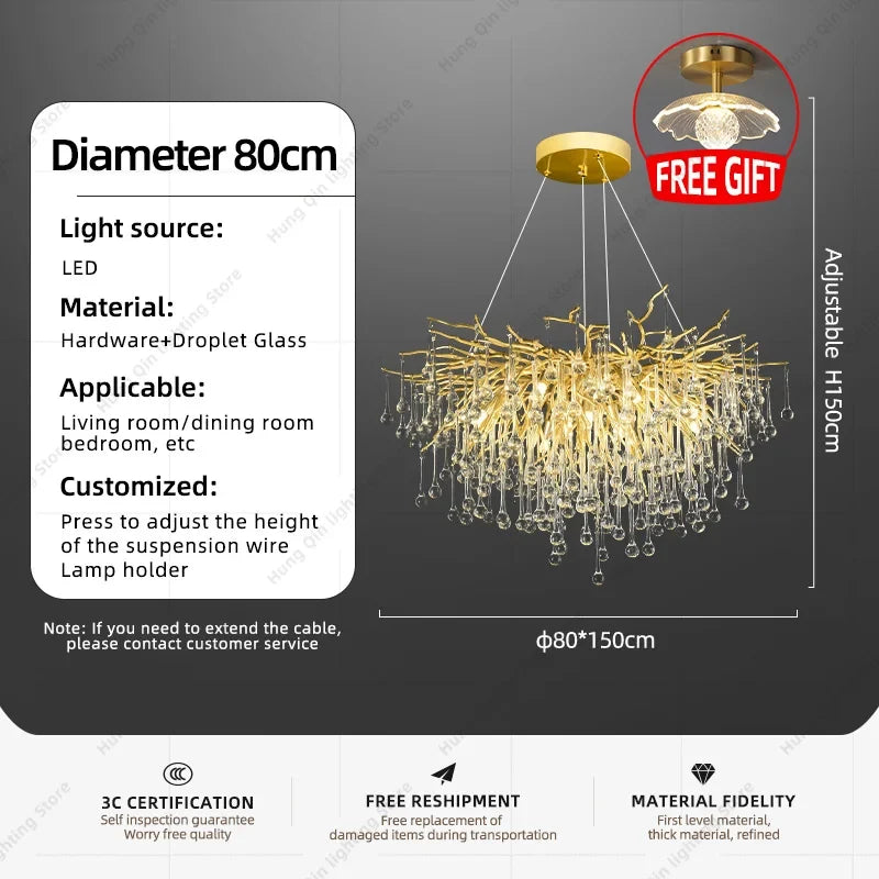 lustre suspendu en cristal design pour intérieur élégant