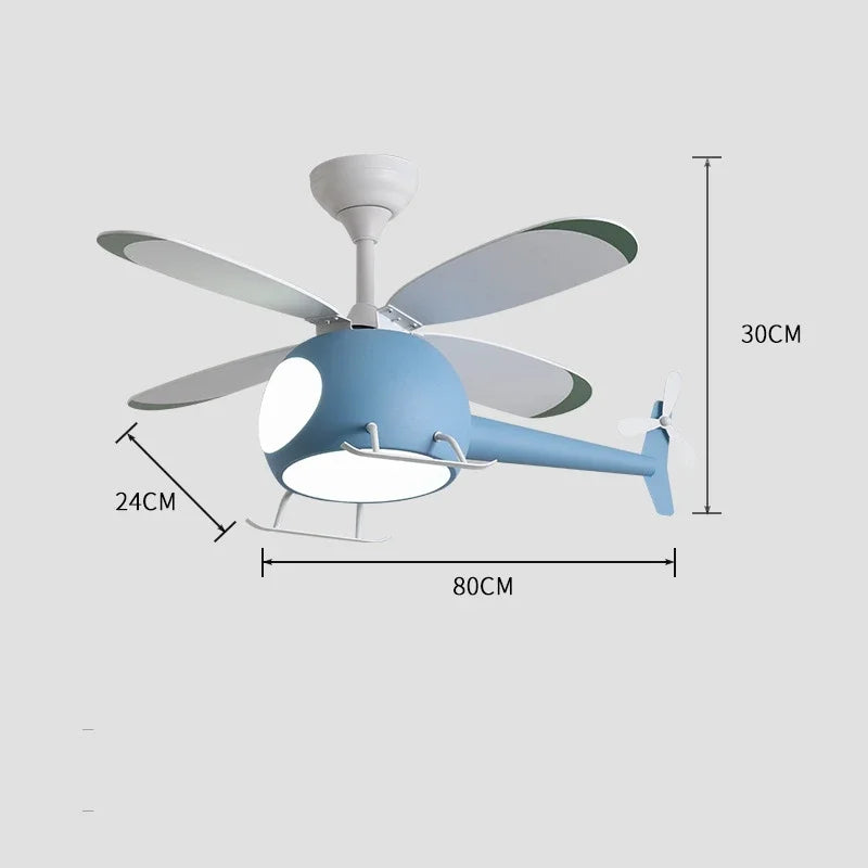 ventilateur de plafond moderne avion avec lumière led et télécommande