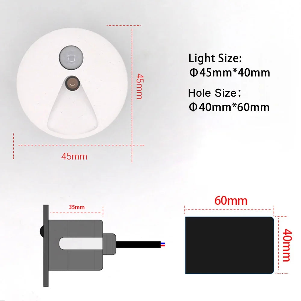 SANDIY – applique murale Led ronde avec capteur de mouvement
