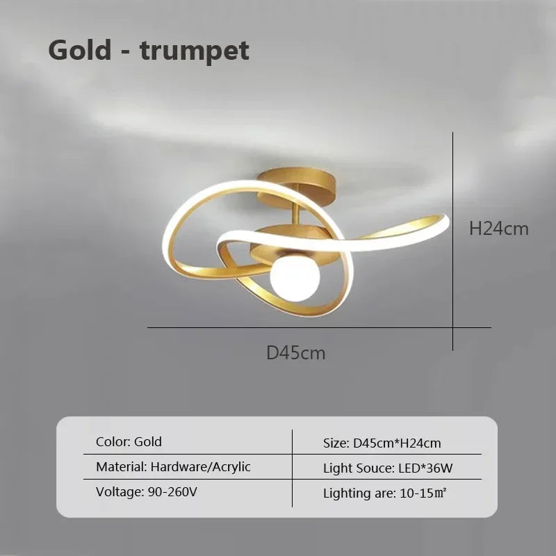 lustre moderne à leds pour plafond décor intérieur