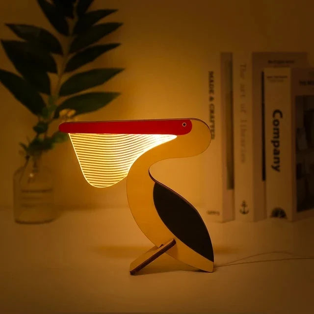 Lampe à poser Animaux LED veilleuse bois acrylique Table USB lumières décorer pour enfants bébé enfants lampe de chevet pélican Sirius baleine Toucan