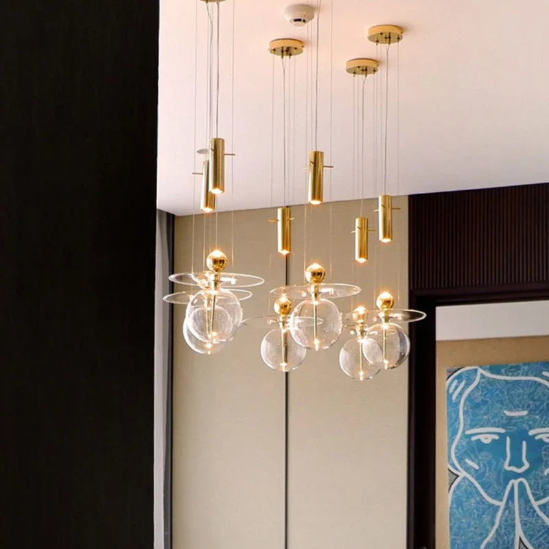 lustre en verre design post-moderne pour décoration intérieure