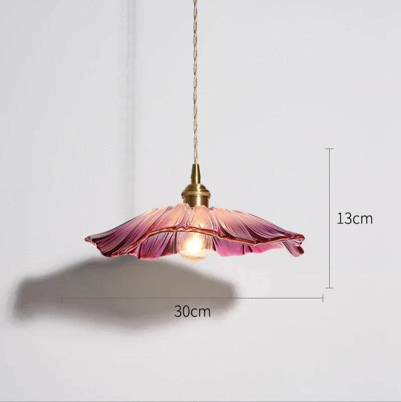 Suspension Vintage en verre de fleur