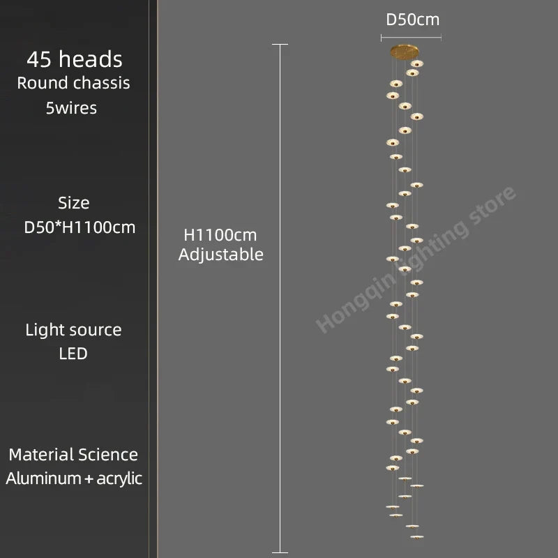lustre moderne à led pour éclairage intérieur élégant