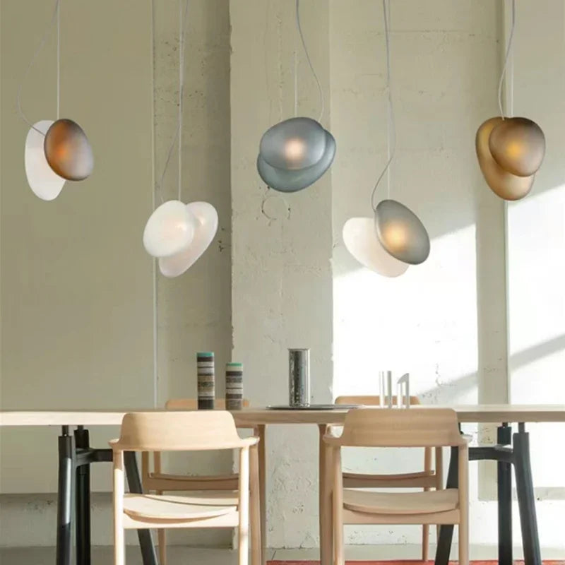 lustre en verre d'art nordique pour décoration intérieure et éclairage