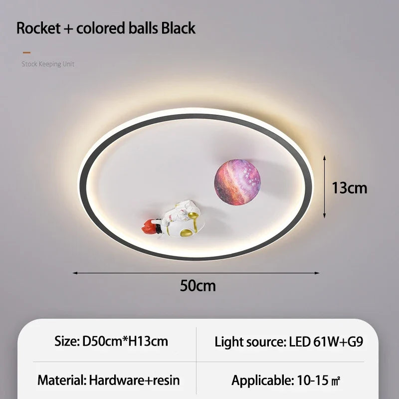 SANDYHA moderne espace planète plafonnier lampe de dessin animé chambre d'enfants Lampa Sufitowa Techo Plafonnier lampara Colgantes Para
