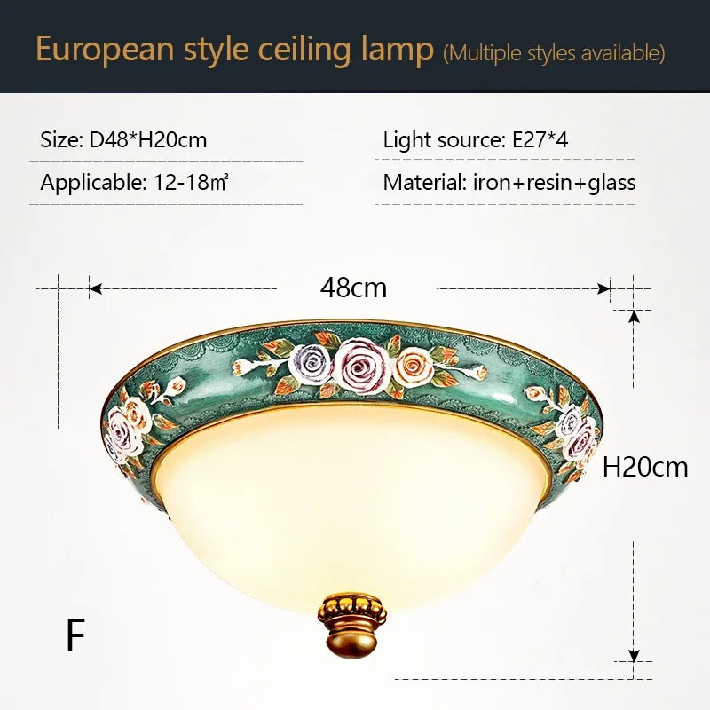 lampes de plafond led rondes design rétro en résine européenne