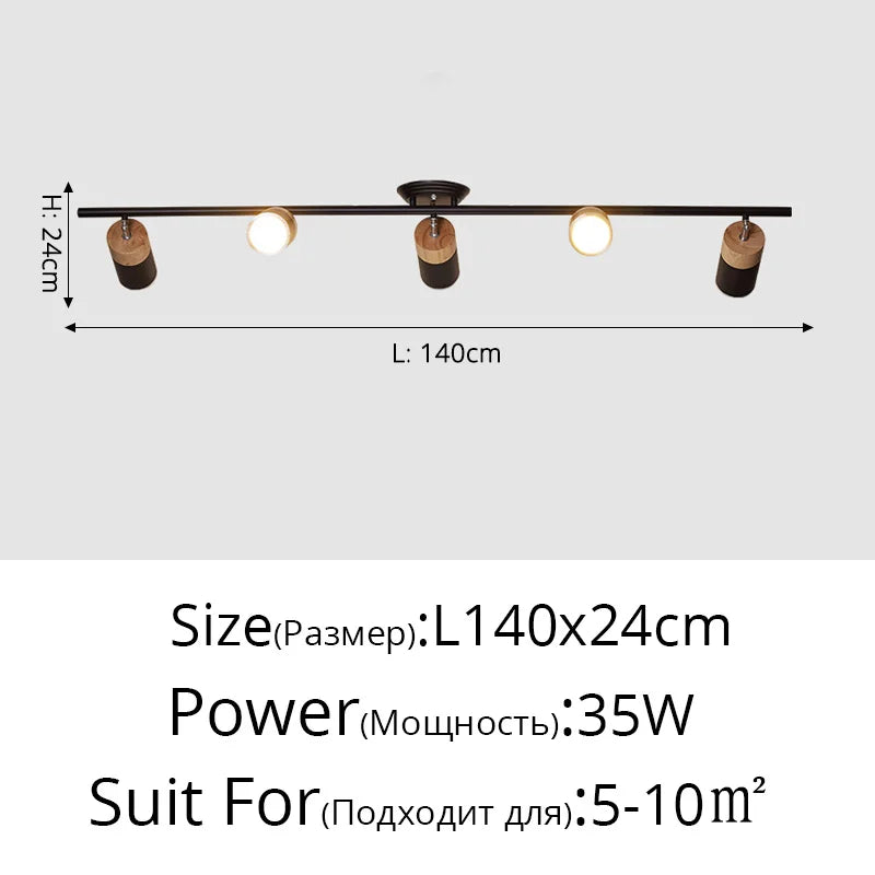 lustre à bande led nordique avec spots décoratifs pour intérieur