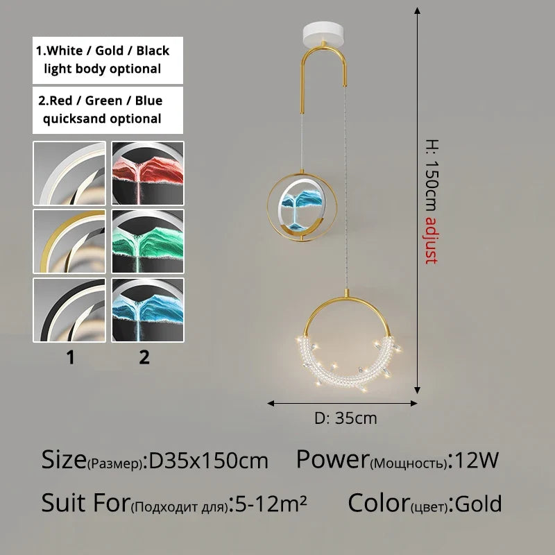 lustre créatif double tête style nordique sables mouvants